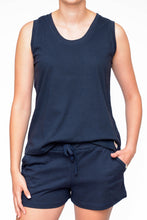 Load image into Gallery viewer, Ladies Summer Vest Pajama Set -  Navy
