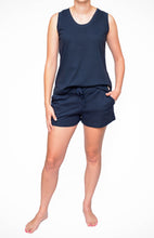 Load image into Gallery viewer, Ladies Summer Vest Pajama Set -  Navy
