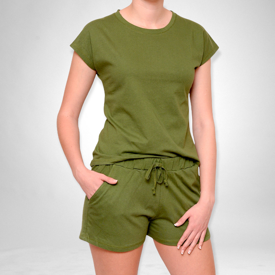 Ladies Summer Pajama Set - Fern