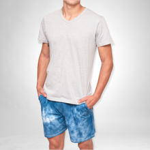 Load image into Gallery viewer, Mens Pajamas - Ocean Blue and Grey
