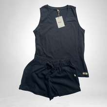 Load image into Gallery viewer, Ladies Summer Vest Pajama Set -  Navy
