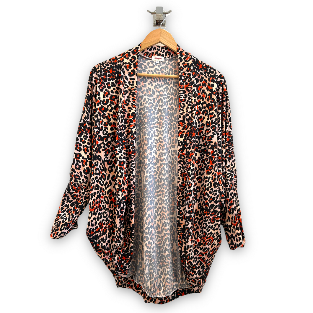 Ladies CardiGown -  Leopard Blush